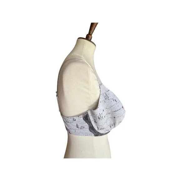 Ambrielle Holiday Decoration Wonderland Print Organic Cotton RacerBack Bra Multi - Picture 9 of 11